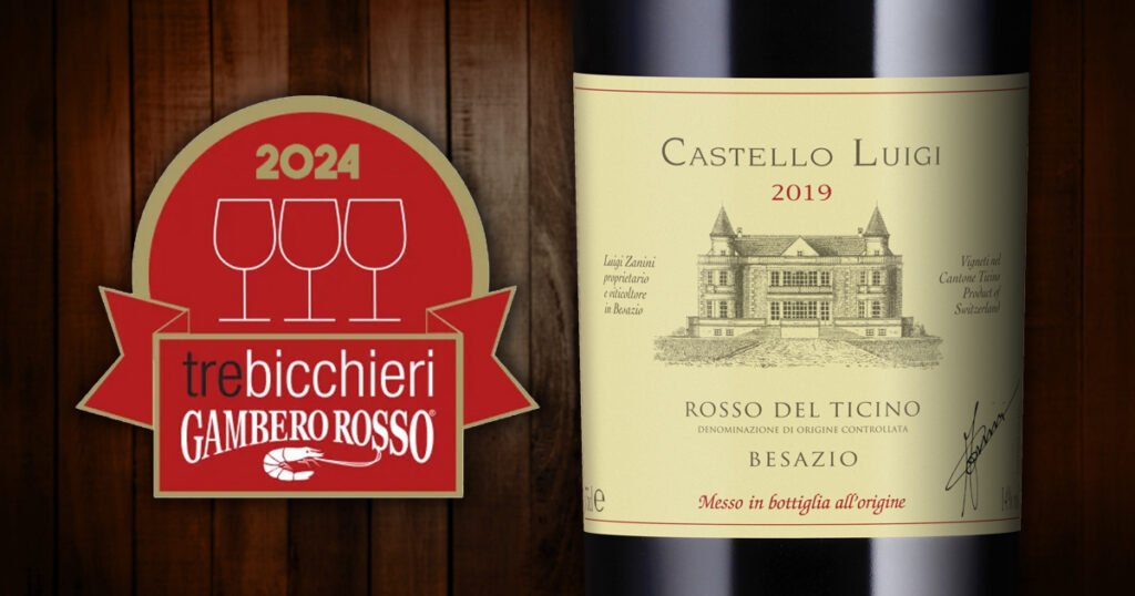 Exclusive bottle of 2019 Castello Luigi Rosso del Ticino, a sought-after Swiss wine