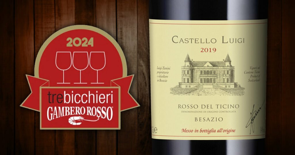 Exclusive bottle of 2019 Castello Luigi Rosso del Ticino, a sought-after Swiss wine