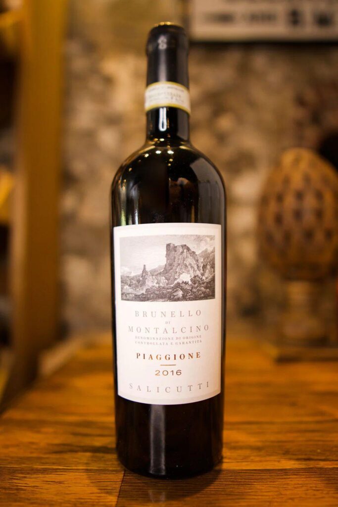 Top-rated 2016 Salicutti Brunello di Montalcino Piaggione bottle, a wine collector's choice